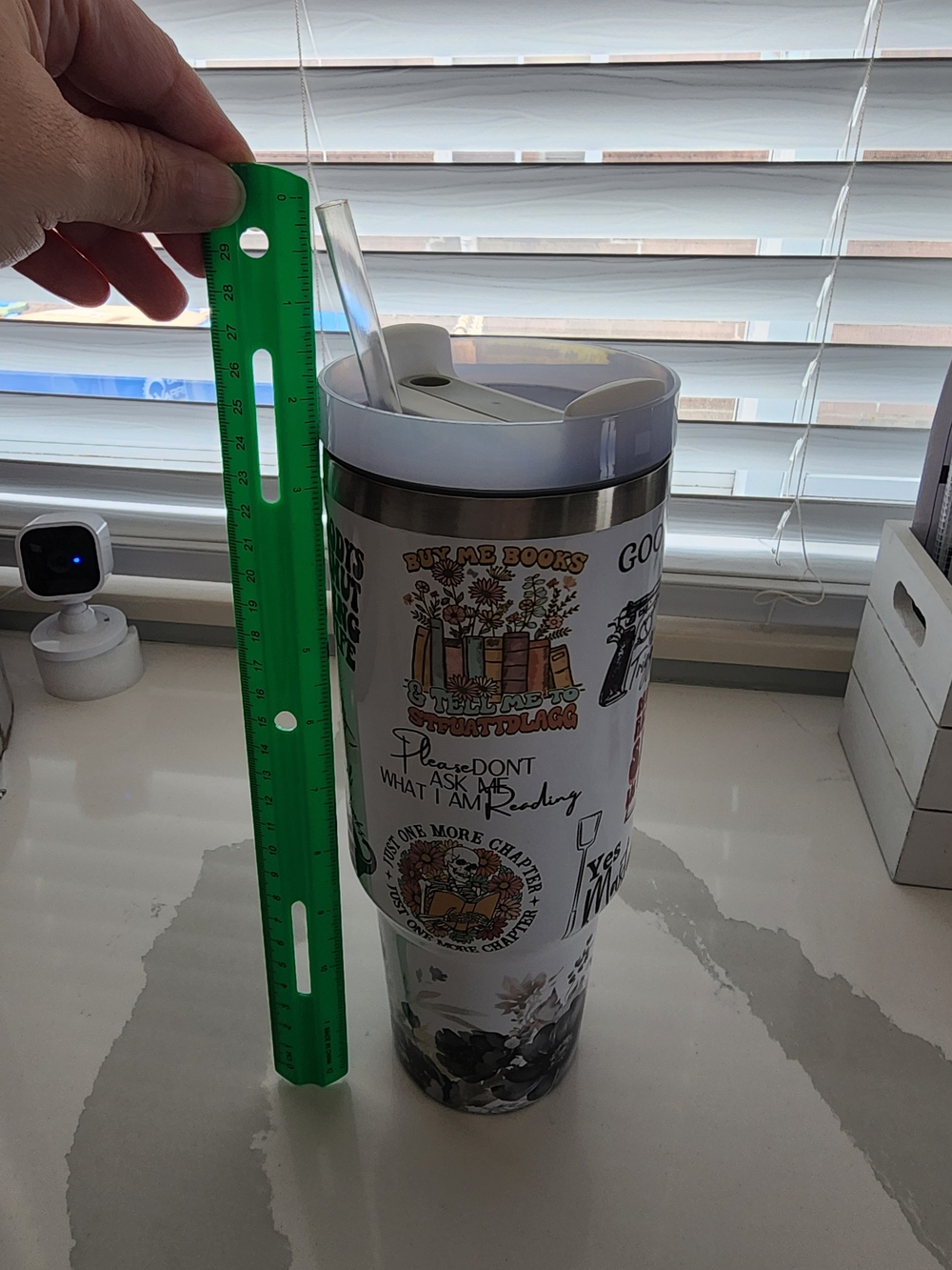 White & Stainless Steel Smut/Booktok-Themed 40oz Tumbler